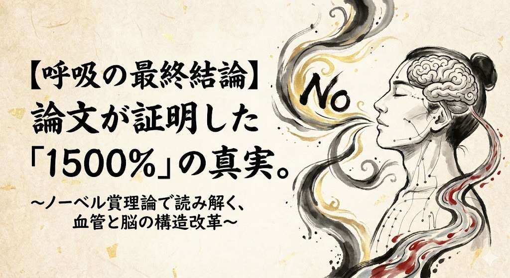 【呼吸の科学】カロリンスカ研究所が証明した「NO（一酸化窒素）1500%増」の真実。 〜ノーベル賞理論で読み解く、血管と脳の構造改革〜